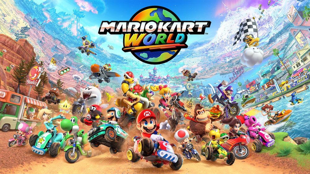 Here's the back cover for Mario Kart World